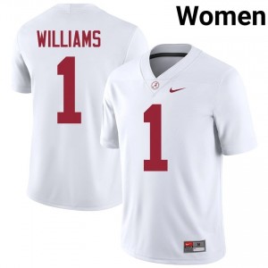 Jameson Williams #1 White Women Stitched Jersey | Moisture Wicking Crimson Tide High School Football Gear 86882447