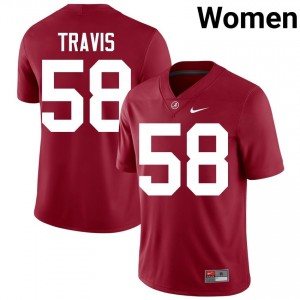 Crimson #58 Jamison Travis Women Embroidery Jersey | Roll Tide Limited High School Football Edition 45920957
