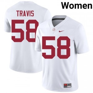 Jamison Travis #58 White Women Stitched Jersey | Elite Thread Alabama Crimson Tide University Football Gear 62138186