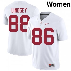 Jay Lindsey #88 White Women Stitched Jersey | Official Roll Tide University Football Gear 67173481