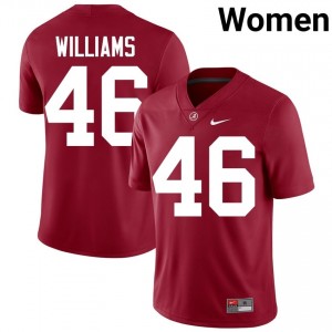 Crimson #46 Jay Williams Women Embroidery Jersey | Roll Tide Official University Football Edition 47526282