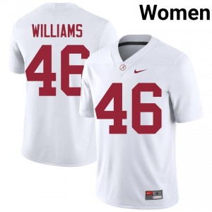 Jay Williams #46 White Women Stitched Jersey | Gameday Alabama Crimson Tide College Football Gear 39694765