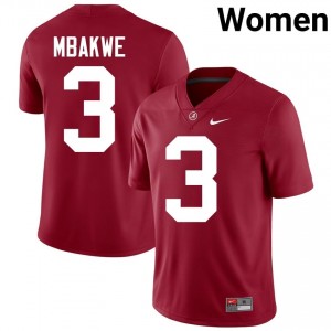 Crimson #3 Jaylen Mbakwe Women Embroidery Jersey | Bama Iconic College Football Edition 56073700