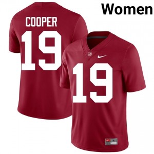 Crimson #19 John Cooper Women Embroidery Jersey | Crimson Tide Fresh Player Football Edition 83020710