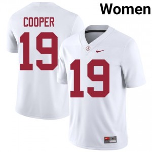 John Cooper #19 White Women Stitched Jersey | Officially Licensed Alabama Crimson Tide High School Football Gear 15688996