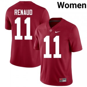 Crimson #11 Jordan Renaud Women Embroidery Jersey | Roll Tide Essential NCAA Football Edition 16676853