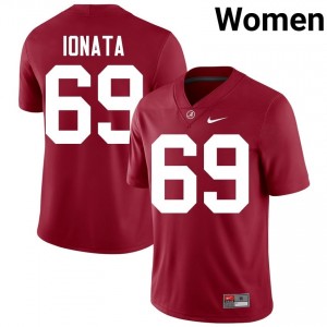 Crimson #69 Joseph Ionata Women Embroidery Jersey | Roll Tide Genuine College Football Edition 81131742