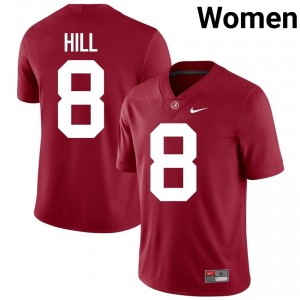 Crimson #8 Justin Hill Women Embroidery Jersey | Alabama Crimson Tide Elite NCAA Football Edition 25392508