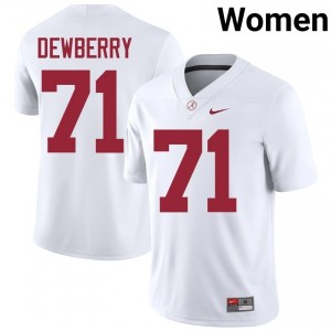Kam Dewberry #71 White Women Stitched Jersey | Gameday Alabama Crimson Tide College Football Gear 34288717