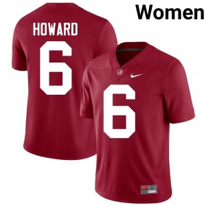 Crimson #6 Kameron Howard Women Embroidery Jersey | Alabama Pro-Grade University Football Edition 76430520