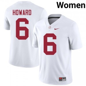 Kameron Howard #6 White Women Stitched Jersey | Genuine Roll Tide College Football Gear 10766305