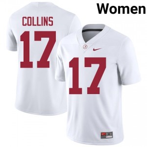 Kelby Collins #17 White Women Stitched Jersey | Gameday Crimson Tide College Football Gear 10460595