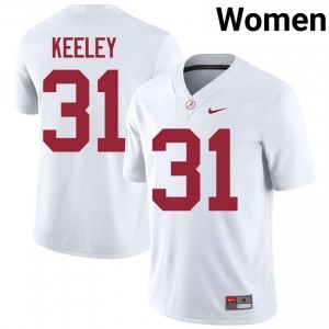 Keon Keeley #31 White Women Stitched Jersey | Elite Alabama Crimson Tide NCAA Football Gear 86650161