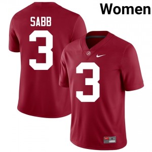 Crimson #3 Keon Sabb Women Embroidery Jersey | Alabama Officially Licensed High School Football Edition 18630428