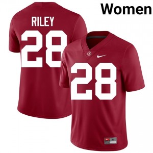 Crimson #28 Kevin Riley Women Embroidery Jersey | Alabama Authentic Player Football Edition 60449594