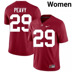 Crimson #29 Kolby Peavy Women Embroidery Jersey | Alabama Crimson Tide Elite Thread University Football Edition 50766556