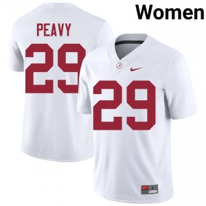 Kolby Peavy #29 White Women Stitched Jersey | Exclusive Alabama College Football Gear 96068370