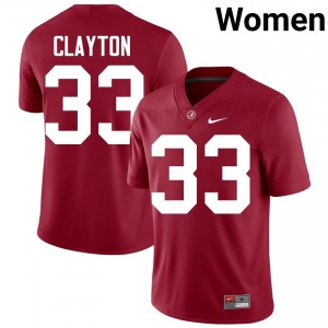 Crimson #33 Kyle Clayton Women Embroidery Jersey | Bama Alumni High School Football Edition 33710877