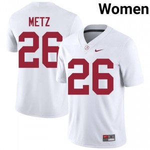 Luke Metz #26 White Women Stitched Jersey | Alumni Bama High School Football Gear 43612653