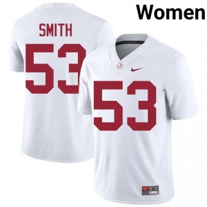 Mac Smith #53 White Women Stitched Jersey | Genuine Roll Tide College Football Gear 85940019