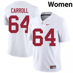 Michael Carroll #64 White Women Stitched Jersey | Authentic Alabama Player Football Gear 77866622