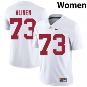 Olaus Alinen #73 White Women Stitched Jersey | Genuine Roll Tide College Football Gear 96920567