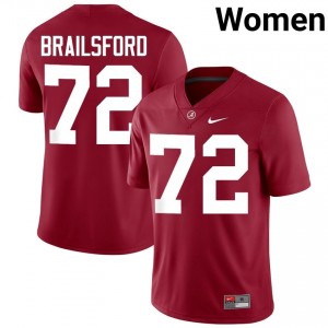 Crimson #72 Parker Brailsford Women Embroidery Jersey | Crimson Tide Fresh Player Football Edition 99719031