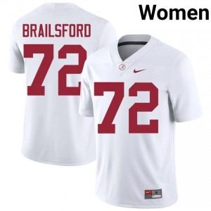 Parker Brailsford #72 White Women Stitched Jersey | Officially Licensed Alabama Crimson Tide High School Football Gear 87512809