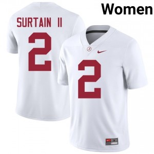 Patrick Surtain II #2 White Women Stitched Jersey | Elite Crimson Tide NCAA Football Gear 69033342