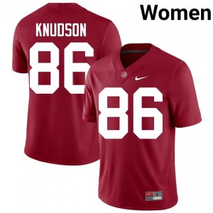 Crimson #86 Peter Knudson Women Embroidery Jersey | Crimson Tide Gameday College Football Edition 77859201