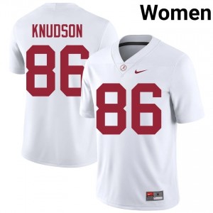 Peter Knudson #86 White Women Stitched Jersey | Premium Alabama Crimson Tide NCAA Football Gear 39263197