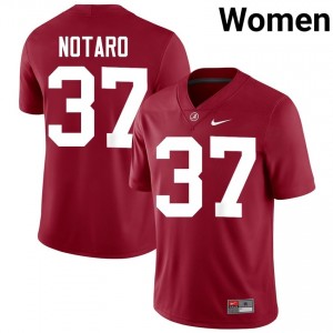 Crimson #37 Peter Notaro Women Embroidery Jersey | Roll Tide Classic Player Football Edition 19822109