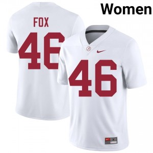 Peyton Fox #46 White Women Stitched Jersey | Limited Roll Tide High School Football Gear 58231387