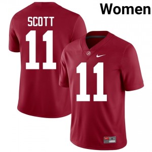 Crimson #11 Rico Scott Women Embroidery Jersey | Alabama Crimson Tide Licensed Player Football Edition 25482230