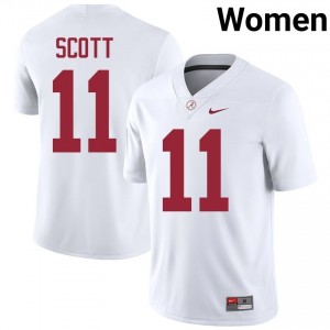 Rico Scott #11 White Women Stitched Jersey | Alumni Alabama High School Football Gear 15013951