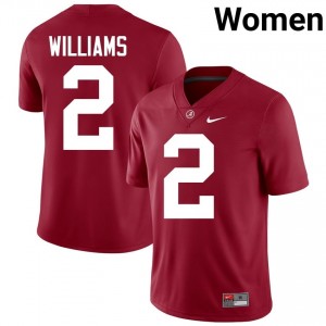Crimson #2 Ryan Williams Women Embroidery Jersey | Alabama Pro Cut NCAA Football Edition 57739429