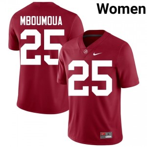 Crimson #25 Steve Bolo Mboumoua Women Embroidery Jersey | Alabama Officially Licensed High School Football Edition 57607128