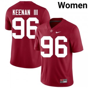 Crimson #96 Tim Keenan III Women Embroidery Jersey | Alabama Crimson Tide Elite Thread University Football Edition 72786589