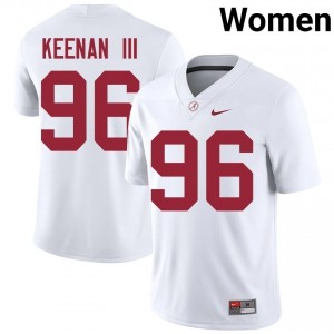 Tim Keenan III #96 White Women Stitched Jersey | Exclusive Alabama College Football Gear 89976952