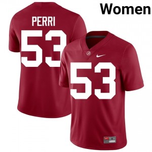 Crimson #53 Vito Perri Women Embroidery Jersey | Bama Pro Cut NCAA Football Edition 59227339