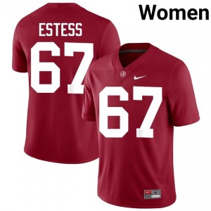 Crimson #67 Wade Estess Women Embroidery Jersey | Alabama Crimson Tide Moisture Wicking High School Football Edition 94125938