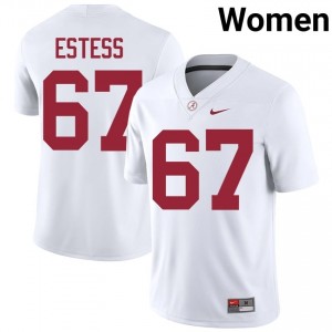 Wade Estess #67 White Women Stitched Jersey | Durable Alabama University Football Gear 22257476