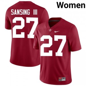 Crimson #27 Walter Sansing III Women Embroidery Jersey | Bama Authentic Player Football Edition 31584625