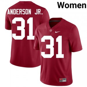 Crimson #31 Will Anderson Jr. Women Embroidery Jersey | Roll Tide Essential NCAA Football Edition 95885462