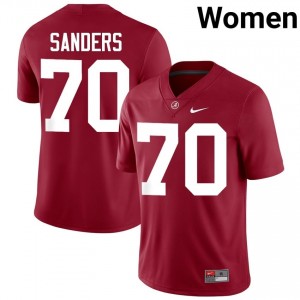 Crimson #70 William Sanders Women Embroidery Jersey | Alabama Crimson Tide Exclusive College Football Edition 51164741