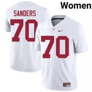 William Sanders #70 White Women Stitched Jersey | Pro Cut Alabama NCAA Football Gear 63365536