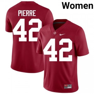 Crimson #42 Yhonzae Pierre Women Embroidery Jersey | Roll Tide Genuine College Football Edition 12623975
