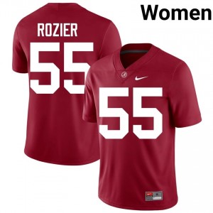 Crimson #55 Alex Rozier Women Embroidery Jersey | Roll Tide Genuine College Football Edition 37853651