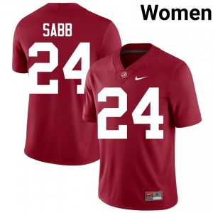 Crimson #24 Amari Sabb Women Embroidery Jersey | Alabama Crimson Tide Elite NCAA Football Edition 36737745