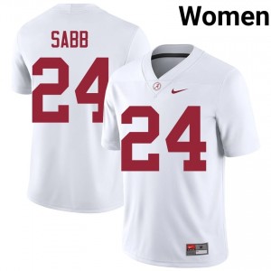 Amari Sabb #24 White Women Stitched Jersey | Licensed Alabama Player Football Gear 95492085